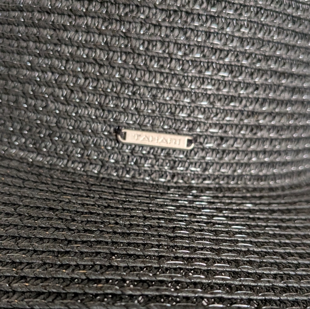 Tahari Black and Cream Floppy Hat - Picture 2 of 3